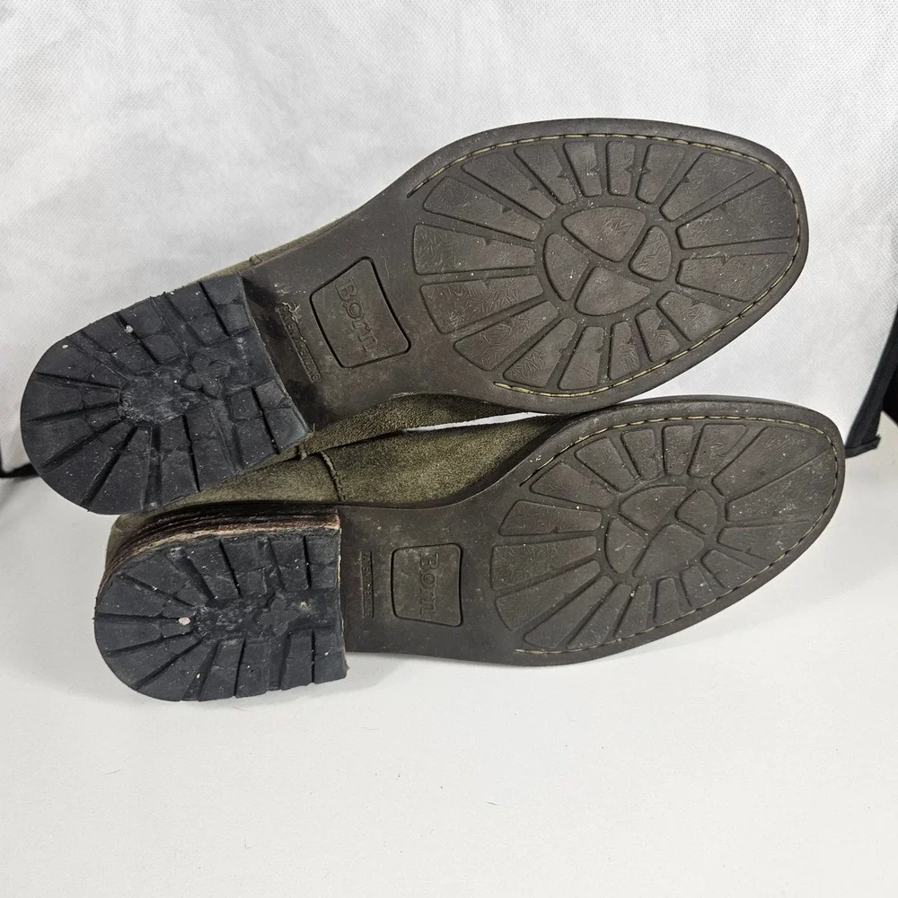 Born Olive‎ Green Suede Chelsea Ankle Boots Womens 8M F28822